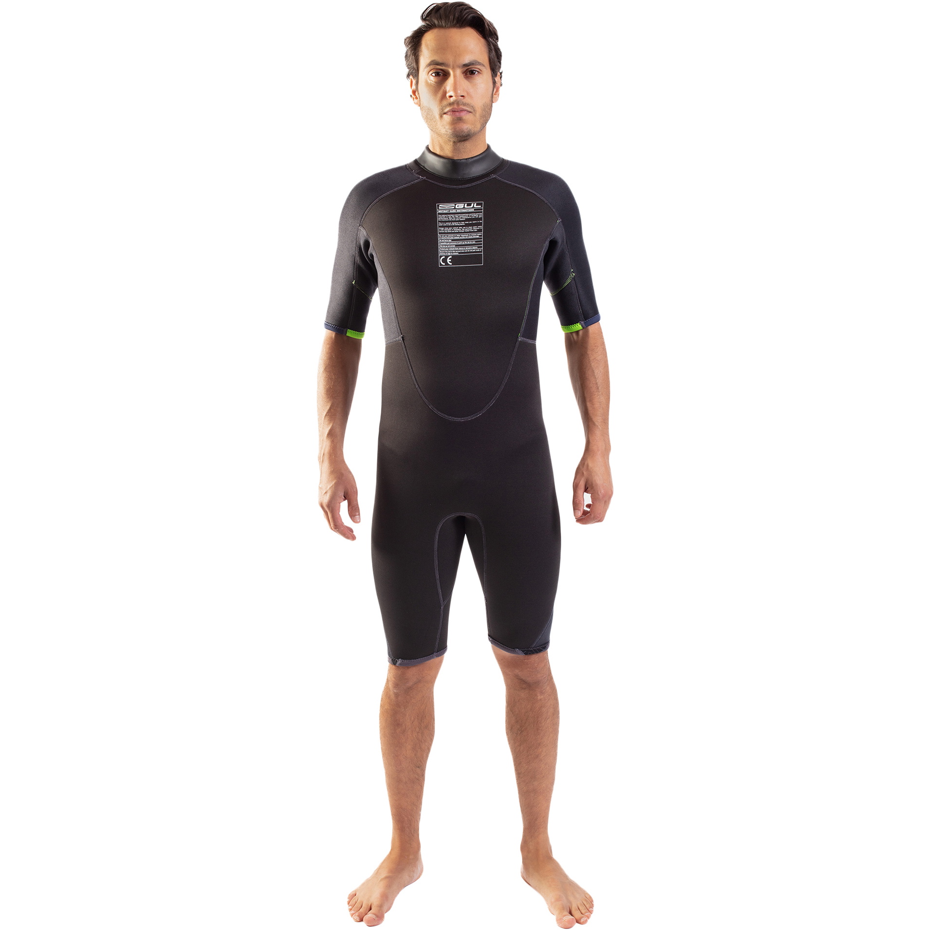 2026 Gul Hommes Response 3/2mm Back Zip Shorty Combinaison Néoprène RE3319-C1 - Black